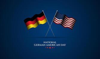 German and American flags crossing vector