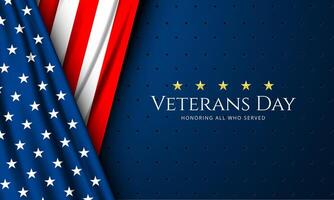 Veterans Day with American flag vector