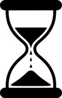 Black and White Hourglass Icon Illustration Representing Time Passing Deadlines Urgency and Countdown on Isolated White Background for Design Projects vector