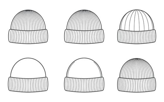 Seamless Pattern of Knitted Beanies A Stylish and Versatile Design for Winter Fashion Apparel and Creative Projects with a Clean Modern Aesthetic and Minimalist vector