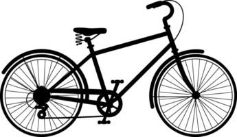 Simple Black and White Bicycle Silhouette Illustration for Transportation Recreation and Healthy Lifestyle Related Designs and Projects on a Clean White Background vector