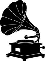 Vintage Gramophone Silhouette A Classic Phonograph Design for Retro Music Lovers and Historical Audio Enthusiasts Perfect for Nostalgic Themed Projects vector