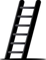 Simple Black Ladder Illustration on White Background for Construction Growth and Success Concepts and Metaphors in Business and Personal Development vector