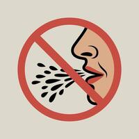 Prohibition Sign Do Not Cough or Sneeze sign illustrating coughing sneezing coughing sneezing prohibition sign prohibition symbol coughing sneezing health virus flu cold vector