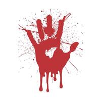 Bloody Handprint Splashes Dripping Red Paint Graphic Design Element vector