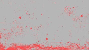 Grunge texture with red stains and splatter on a gray concrete wall. Abstract gritty background illustration. vector