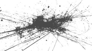 Abstract grunge texture with black and white high-contrast lines and splatters. Monochrome illustration with rough distressed background vector