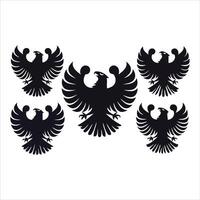 Five stylized black eagles displayed in a symmetrical pattern vector