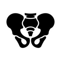 Stylized black silhouette of the human pelvis bone structure vector