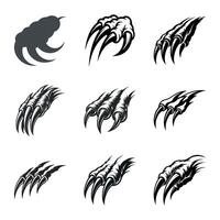 Collection of diverse claw mark designs and styles vector