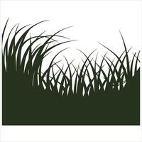 Stylized dark green grass blades against a clean white background vector
