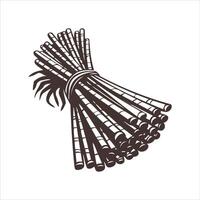 Stylized illustration of a bound bundle of wheat stalks vector