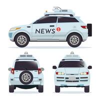 News vehicle with surveillance equipment vector