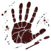 Disturbing Bloody Handprint on White Background A Grungy, Dark Image Evoking Mystery and Suspense - Professional digital artwork with vibrant colors and detailed composition vector