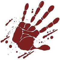Ghastly Bloody Handprint A Disturbing Image of a Crimson Handprint on White Background - Horror, Crime Scene, Mystery vector