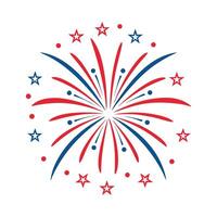 Festive Fireworks Illustration in Red White and Blue Perfect for Patriotic Celebrations Independence Day or Any Event Requiring a Touch of American Spirit and Joyful vector