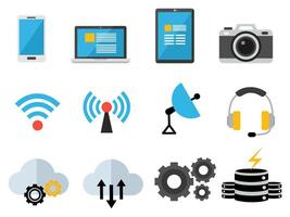 Communication tools Network Technology Icon Set For Design Elements technology, tech, digital, background, network. vector