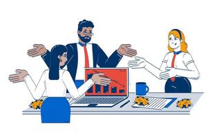Team collaboration in a business meeting vector