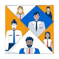 Illustration of diverse business professionals vector