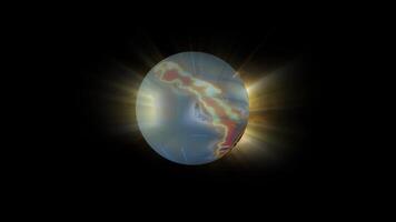 An abstract planet representing Norway rotates around its axis. video