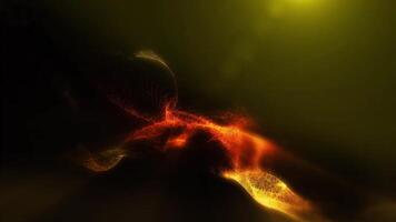 A fantastic background of virtual golden sparkling waves, smoothly flowing into each other, opens up new horizons for creative imagination. video