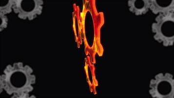 An abstraction symbolizing the fleetingness of time. The gears of a clock rotate, pushing each other. video