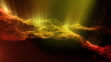 A fantastic background of virtual golden-red sparkling waves, smoothly flowing into each other, opens up new horizons for creative imagination. video