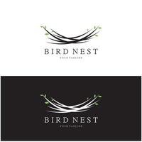bird nest logo icon illustration design template, bird farm, bird business, bird house, bird conservation with modern minimalist concept vector
