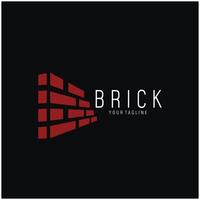 creative brick logo designs for building, architectural buildings, civil engineering, building materials shops vector