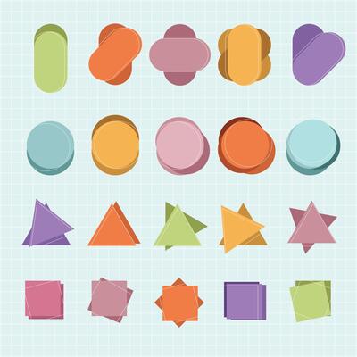 Modern Colorful abstract shapes in a seamless pattern. Abstract shapes in pastel colors. A variety of abstract shapes create a playful and vibrant design. Colorful shapes