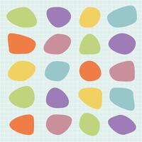 Modern Colorful abstract shapes in a seamless pattern. Abstract shapes in pastel colors vector