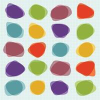 Modern Colorful abstract shapes in a seamless pattern. Abstract shapes in pastel colors. A variety of abstract shapes create a playful and vibrant design. Colorful shapes, fun element set illustration vector