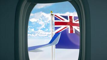 New Zealand Flag from Airplane Window video