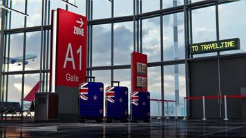 The New Zealand Flag with on the Travel Suitcase video