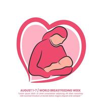 World Breastfeeding Week design with breastfeeding illustration vector