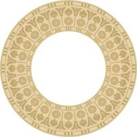 golden round Egyptian ornament. Endless Circle, Ring of Ancient Egypt, Geometric African frame vector