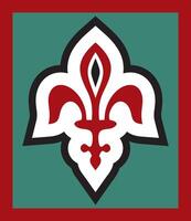 colored ancient Roman ornament elements. Classic European parts of patterns. Lilie and crown vector