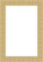 square european gold ornament. Rectangular pattern, circle, ring of the Middle Ages. Revival border. Decorations of palace and church vector