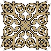 gold with black gothic ornament. Medieval European art. Traditional patterns Catholic cathedral vector