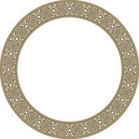 round European gold and black ornament. Endless pattern, circle, ring of the Middle Ages. Revival border. Decorations of palace and church vector