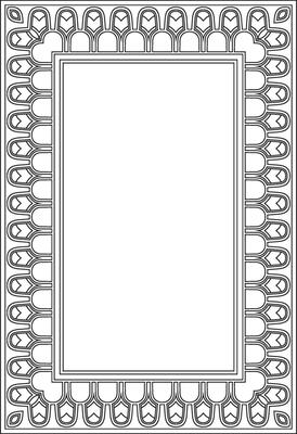 square Assyrian black outline ornament. Rectangle, border, frame of Mesopatamia. Pattern of the ancient East