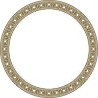 gold with black round Egyptian ornament. Circle, frame, ring of ancient Egypt. Pattern of lotus flower and sun vector