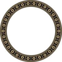 black and gold round gothic ornament. Medieval European circle, ring, border. Classic pattern of the Germans, Angles, Saxons, Franks vector