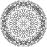 Classic Greek black outline round ornament. pattern, circle of ancient Hellenes. Europe border, ring. vector