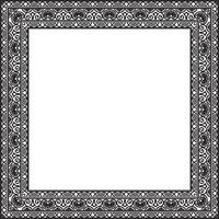 monochrome black square classic renaissance ornament. Endless european border, revival frame vector