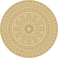 round Assyrian gold ornament. Circle, border, frame of Mesopatamia. Pattern, ring ancient East vector
