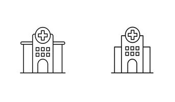 Two buildings with a clock on top of them vector