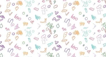 A colorful pattern with many different shapes and symbols vector