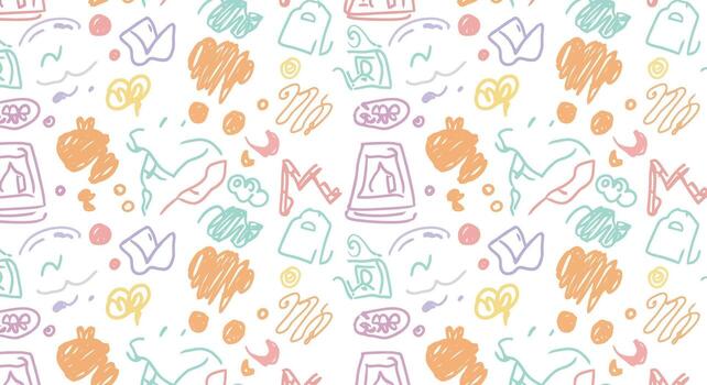 un vistoso modelo con varios artículos en eso vector