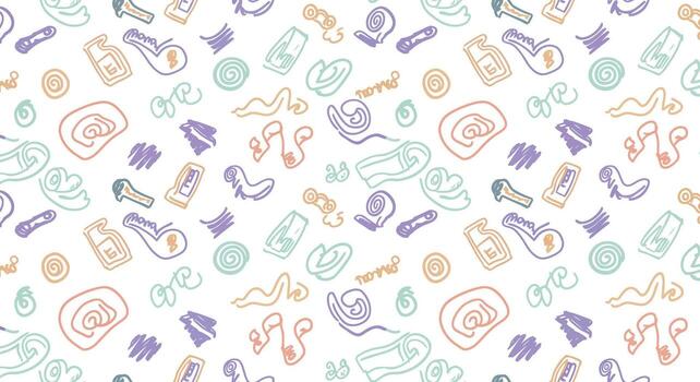 A pattern of different colored objects on a white background vector